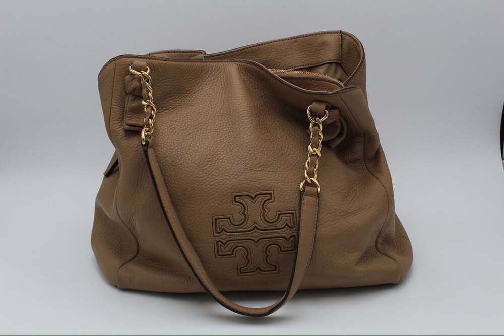Tory Burch Light Brown Leather Tote Handbag